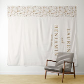 Elegante Crème Bloemrand Wandkleed (In Situ (horizontaal))