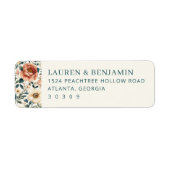 Elegante Crème Bloemranden Etiket (Voorkant)
