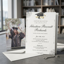 Elegante Crème Bloemrijke Dop Diploma Afstudeeruit