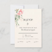 Elegante Crème Blush Bloemen Diner Script RSVP Kaartje (Voorkant)