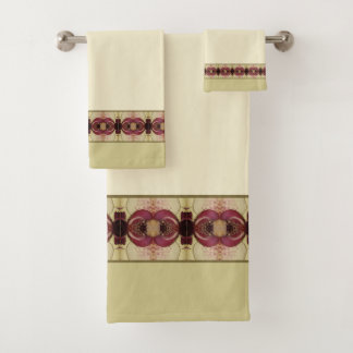 Elegante Crème Bourgogne en Beige Bad Handdoek