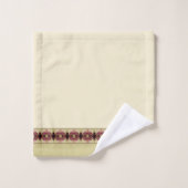 Elegante Crème Bourgogne en Beige Bad Handdoek (Wasdoekje)