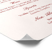 Elegante Crème & Burgundy Trouwbar Poster (Hoek)