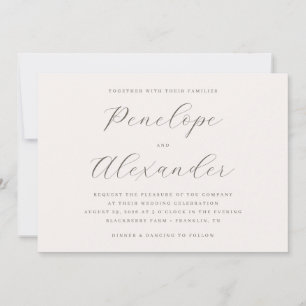 Elegante Crème Calligrafie Kaart