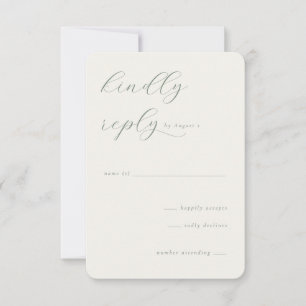 Elegante Crème Calligrafie RSVP Kaartje