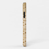 Elegante Crème Dierenprint Monogram Bling Edelsten Case-Mate iPhone Case (Achterkant/rechts)