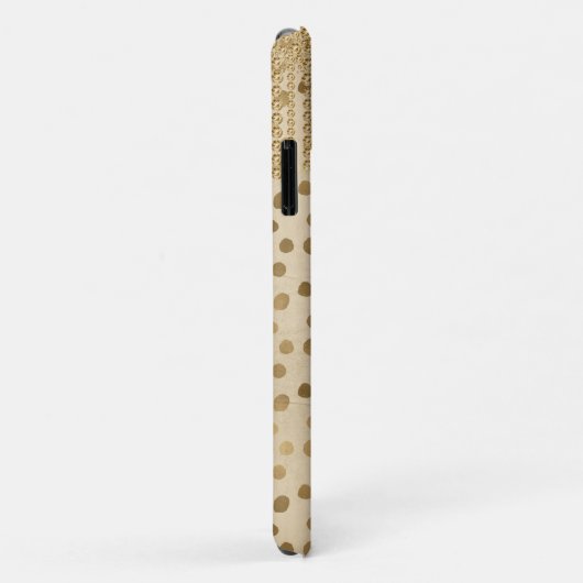 Elegante Crème Dierenprint Monogram Bling Edelsten Case-Mate iPhone Case (Achterkant/rechts)