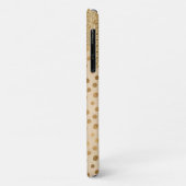 Elegante Crème Dierenprint Monogram Bling Edelsten Case-Mate iPhone Case (Achterkant/links)