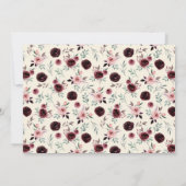 Elegante Crème en Bourgogne Bloemen Foto Bruiloft Save The Date (Achterkant)