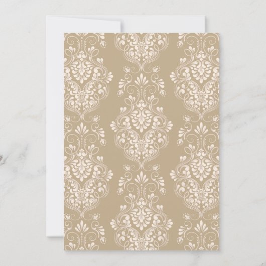 Elegante Crème en Gouden Islamitische Moslim Bruil Kaart (Achterkant)