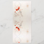 Elegante crème en rode papavers bruiloft menu (Achterkant)