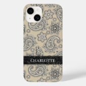Elegante Crème en Zwarte Paisley Case-Mate iPhone Case (Achterkant)
