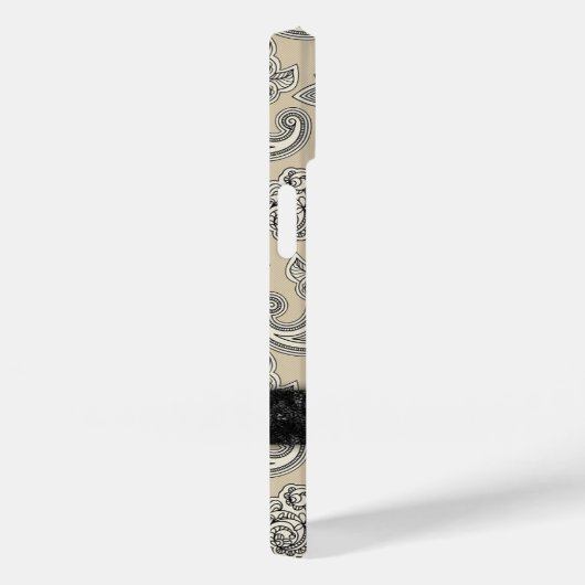 Elegante Crème en Zwarte Paisley Case-Mate iPhone Case (Achterkant / Rechts)
