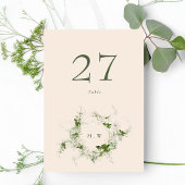 Elegante Crème Eucalyptus Krans Monogram Bruiloft Kaart