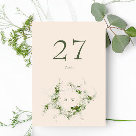 Elegante Crème Eucalyptus Krans Monogram Bruiloft Kaart