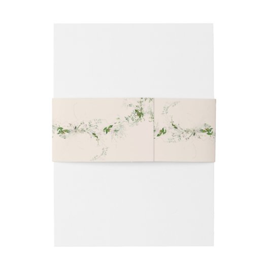 Elegante Crème Eucalyptus Krans Monogram Bruiloft Uitnodigingen Wikkel (Achterkant Voorbeeld)