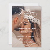 Elegante crème Floral Boho De bruiloft van foto Kaart (Voorkant)