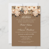 Elegante Crème Floral Walima bruiloft Kaart (Voorkant)