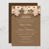 Elegante Crème Floral Walima bruiloft Kaart (Voorkant / Achterkant)