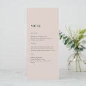 Elegante crème gekleurde monogram bruiloft menu (Staand voorkant)
