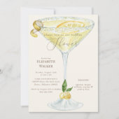 Elegante Crème & Gele Limoncello Trouwdouche Kaart (Voorkant)