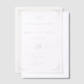 Elegante Crème Geometrisch Vellum Uitnodigingen (Offset)