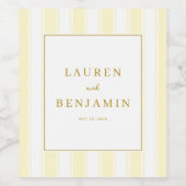 Elegante Crème Gestreepte Trouwjurk Wijn Etiket (Enkel label)