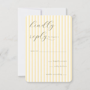 Elegante Crème Gestreepte Uitnodigingen