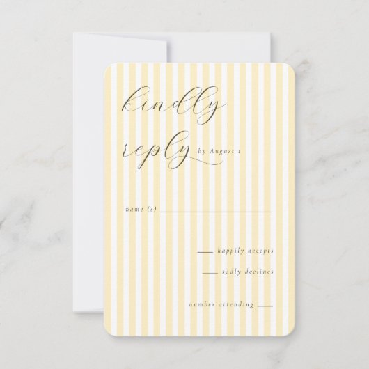 Elegante Crème Gestreepte Uitnodigingen (Voorkant)