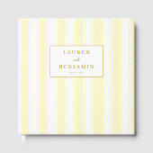 Elegante Crème Gestreepte Viering Gastenboek (Voorkant)