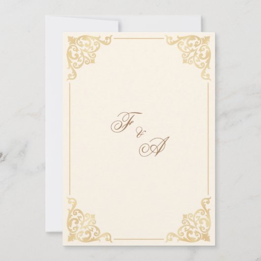 Elegante Crème Goud Islamitische Moslim Bruiloft Kaart (Achterkant)