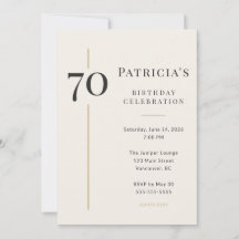 Elegante Crème & Gouden 70e Verjaardag