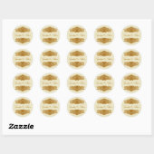 Elegante Crème & Gouden Toon Bruiloft Envelop Seal Ronde Sticker (Vel)