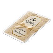 Elegante Crème & Gouden Trouw Uitnodiging Magneet (Linkerzijde)