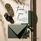 Elegante crème & grijs lint bruiloft - minimalisti bedankkaart