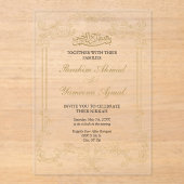  Elegante Crème Islamitische bruiloft Nikkah Acryl Uitnodigingen (Voorkant)