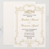  Elegante Crème Islamitische bruiloft Nikkah Kaart (Voorkant / Achterkant)