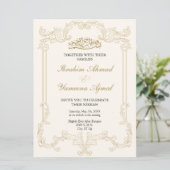 Elegante Crème Islamitische bruiloft Nikkah Kaart (Staand voorkant)