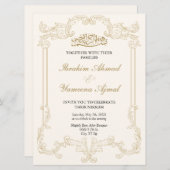 Elegante Crème Islamitische bruiloft Nikkah Kaart (Voorkant / Achterkant)