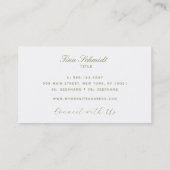 Elegante crème, ivoorwit visitekaartje (Achterkant)