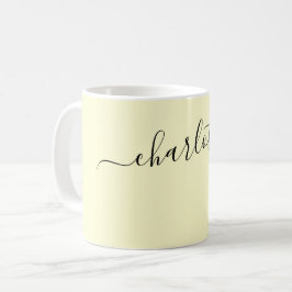 Elegante Crème Kleur Moderne Naam Persoonlijk Koffiemok