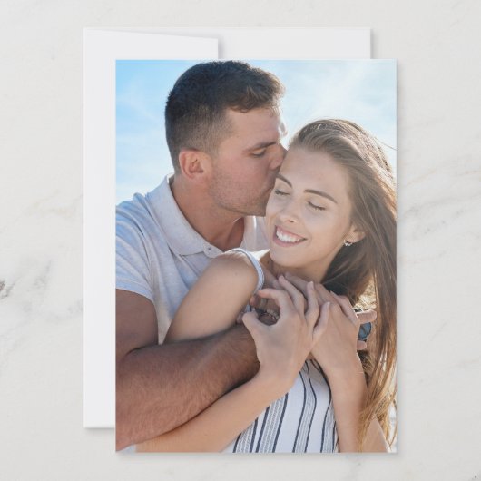 Elegante Crème Kleurige 4 Foto's 2 Zijdige Trouwka Save The Date (Achterkant)