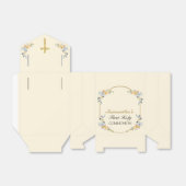 Elegante Crème Meisjes Bloemen 1e Heilige Communie Bedankdoosjes (Uitgevouwen)