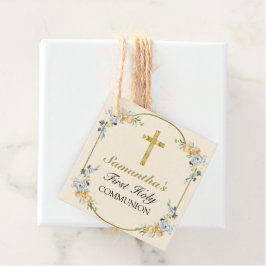 Elegante Crème Meisjes Bloemen 1e Heilige Communie Bedankjes Labels