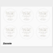 Elegante Crème Neutrale Dank Je Ronde Sticker (Vel)