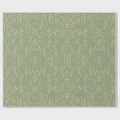 Elegante Crème & Olijf Botanisch blad Cadeaupapier (Vlak)