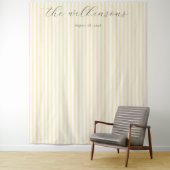 Elegante Crème Pinstrepen Wandkleed (In situ)