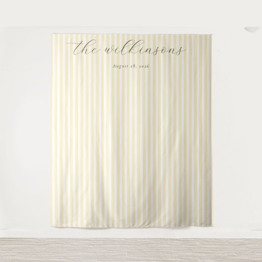 Elegante Crème Pinstrepen Wandkleed (Voorkant)