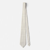 Elegante Crème Plaid Stropdas (Voorkant)