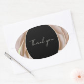 Elegante Crème Roos Bloem "Dank je" Sticker (Envelop)